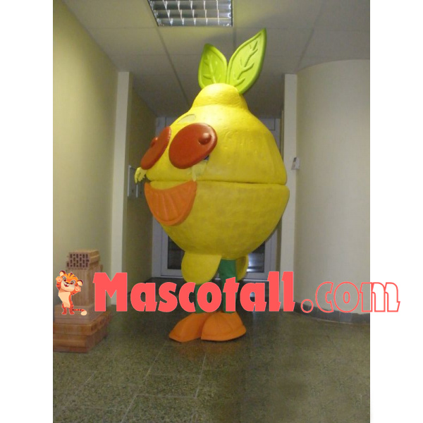 Cartoon Juicy Pear With Incision Mascot Costume