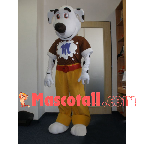 Handsome Dalmatian In Wide-leg Pants Mascot Costume