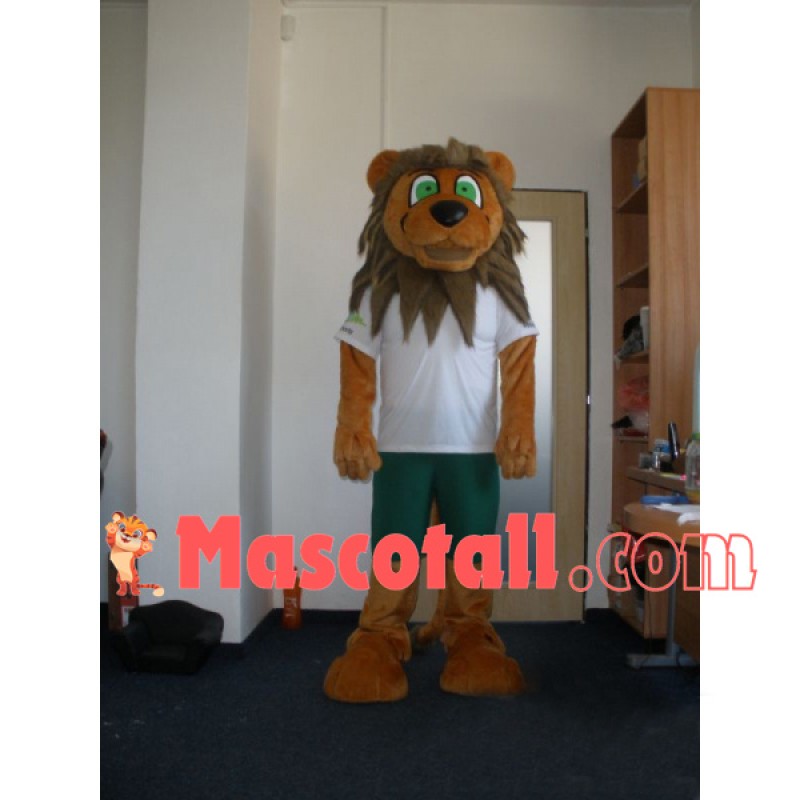 Nervous Sports Green-eyed Lion Mascot Costume