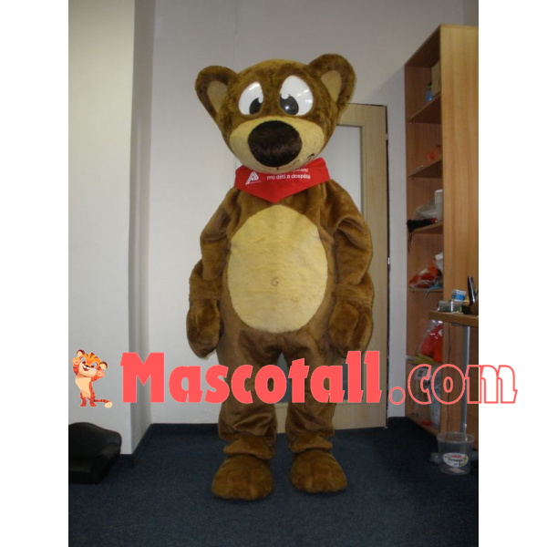 The Obedient Brown Bear With Big Nose Mascot Costume