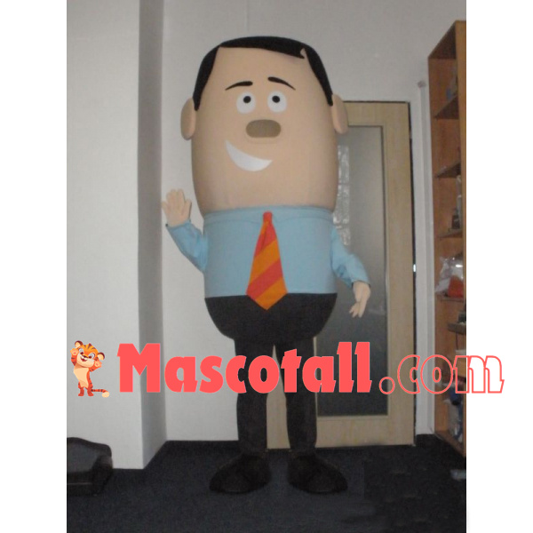 Approachable Big Head Manager Mascot Costume