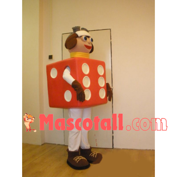 Red Dice Doll Mascot Costume for Entertainment