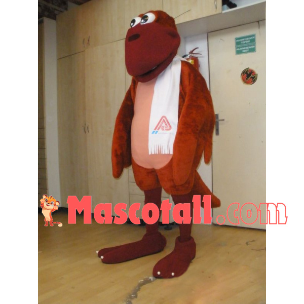 Stationary Red-brown Pterodactyl Mascot Costume