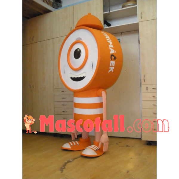 Orange Cartoon Single-eyed Vibrating Bell Mascot Costume
