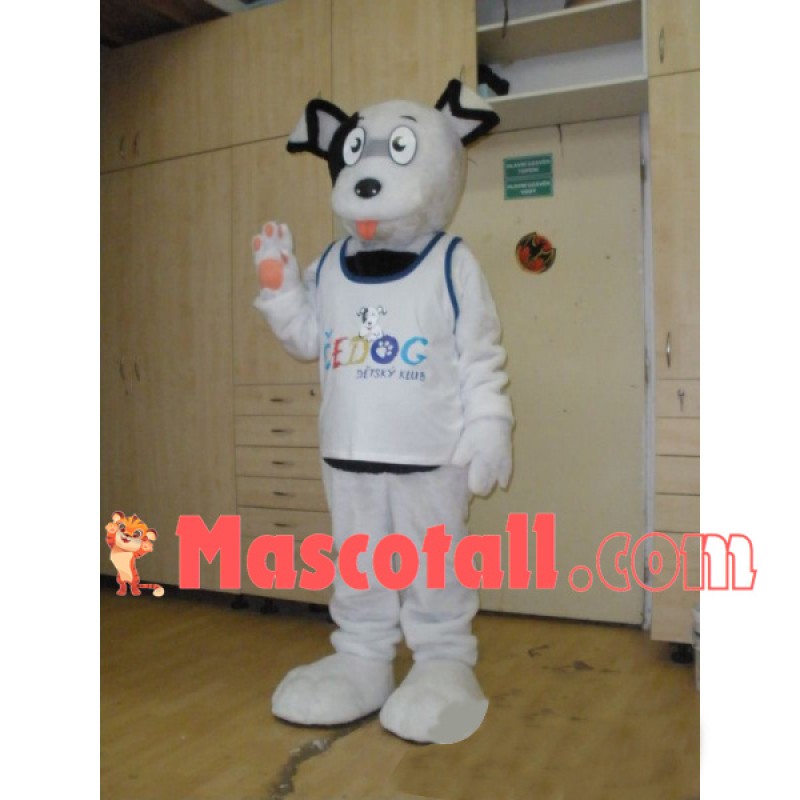 White Stray Dog of Pet House Mascot Costume