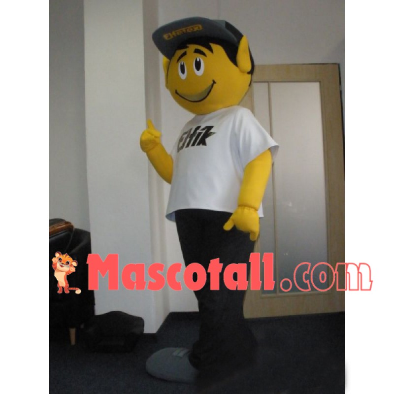 Friendly The Yellow Boy Doll Mascot Costume