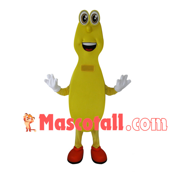 Pleased The Slim Yellow Snail Mascot Costume