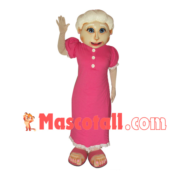 Elderly Woman With Limited Mobility Mascot Costume