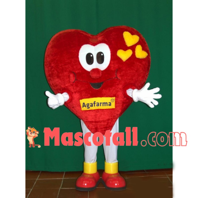 Embellished Plush Heart-shaped Doll Mascot Costume