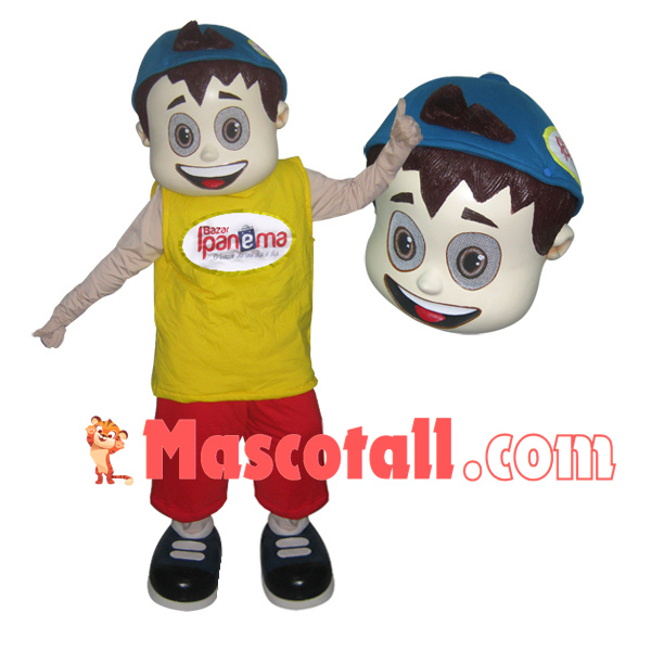 Sports Boy In Printed Loose Tank Top Mascot Costume