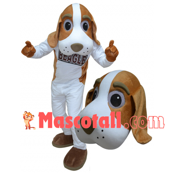 Professional Adult Size Brown Beagle Mascot Costume