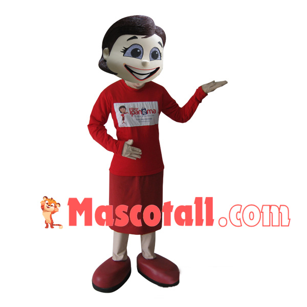 Kind Female Service Staff Mascot Costume