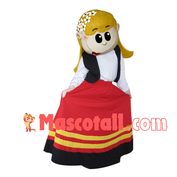 Happy Dancing the Prairie Girl Mascot Costume