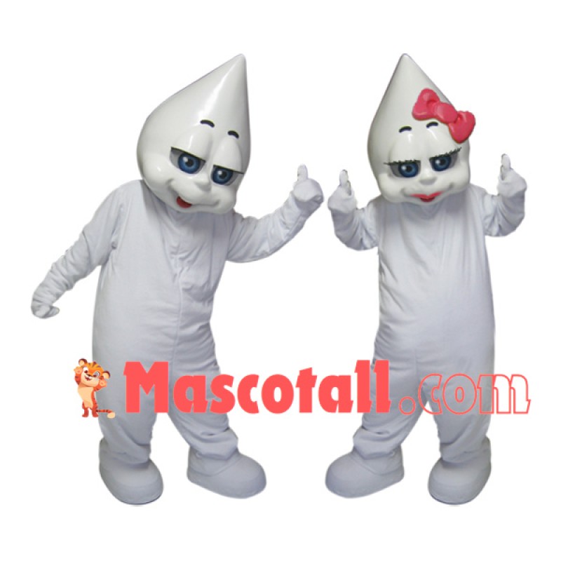 White Pointed Head Hard Doll Mascot Costume