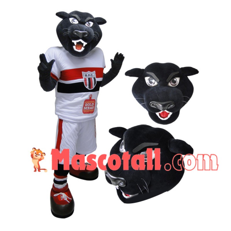 Sponsored Rugby Player Panther Mascot Costume
