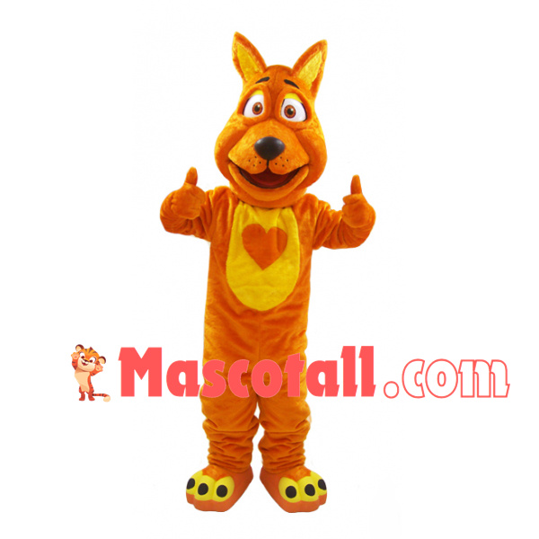 Adult Soft Brown Love Dog Mascot Costume