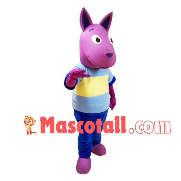 Calm Rose Pink Standing Horse Mascot Costume