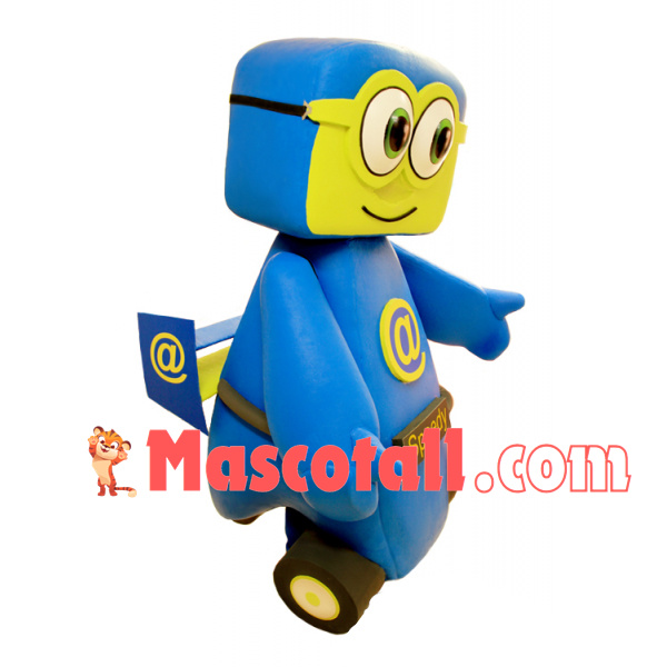Mirroring System Robot With Wheels Mascot Costume