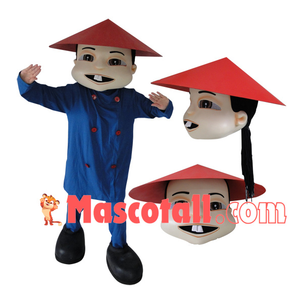 Ancient China Bucktooth Yamen Staff Mascot Costume