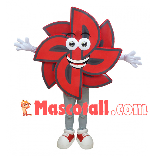 Red Double Layered Windmill Mascot Costume