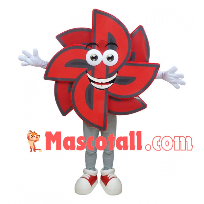 Red Double Layered Windmill Mascot Costume