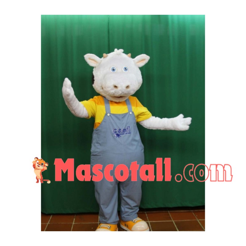 Cute Plush Calf With Small Horns Mascot Costume
