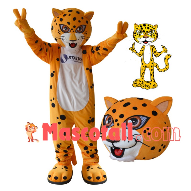 Exciting Yellow Leopard Adult Mascot Costume