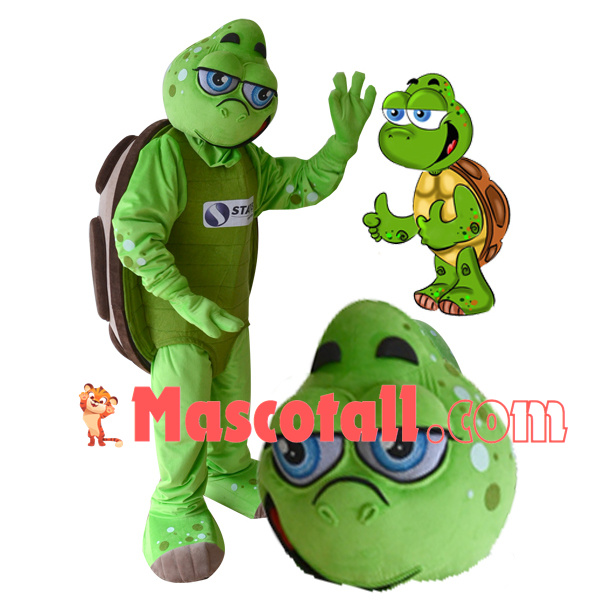 Slowly Standing Green Turtle Mascot Costume