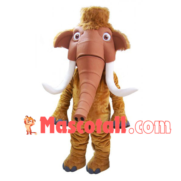 Brown Mammoth With Raised Forelimbs Mascot Costume