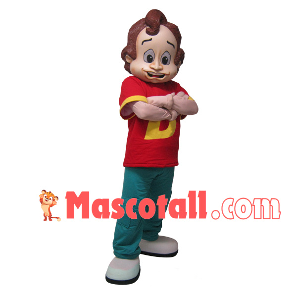 Foreign Boy With Natural Curly Hair Mascot Costume