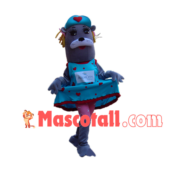 Elegant Lady The Slim Sea Lion Mascot Costume