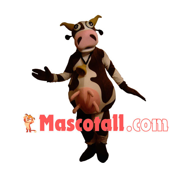 Farm Milk Cow Wearing Bell Mascot Costume