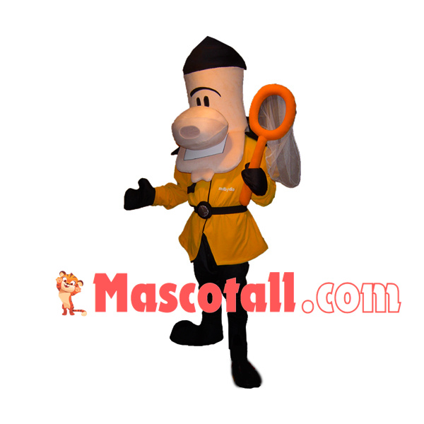 Big Nose Doll Holding Fishing Net Mascot Costume