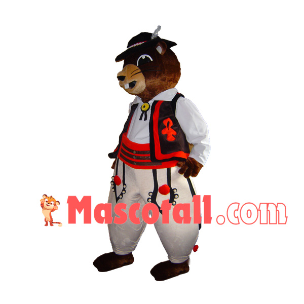 Mr Squirrel In Characteristic National Outfit Mascot Costume