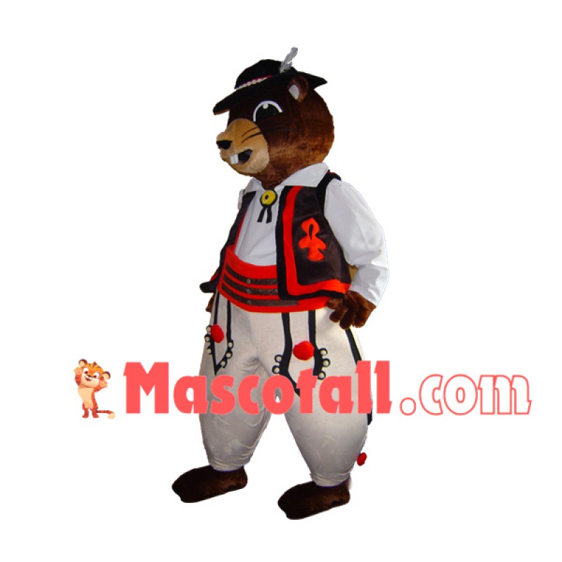 Mr Squirrel In Characteristic National Outfit Mascot Costume