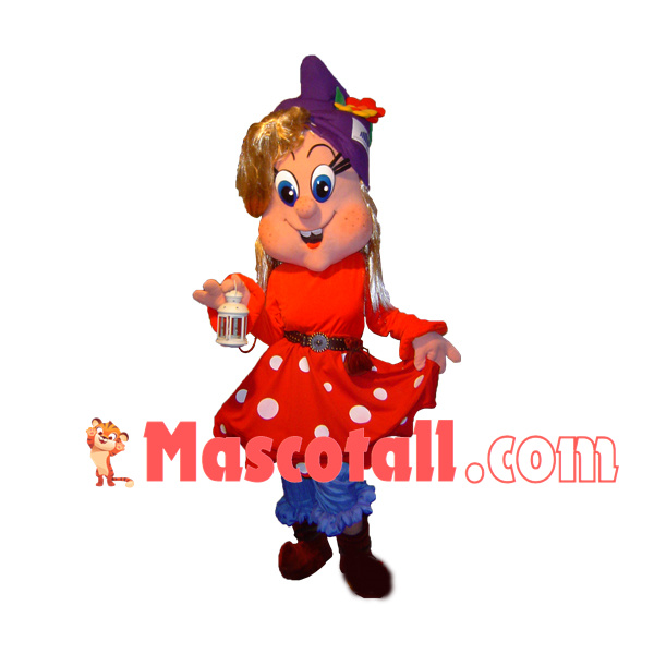 Freckled Girl In Dance Class Mascot Costume