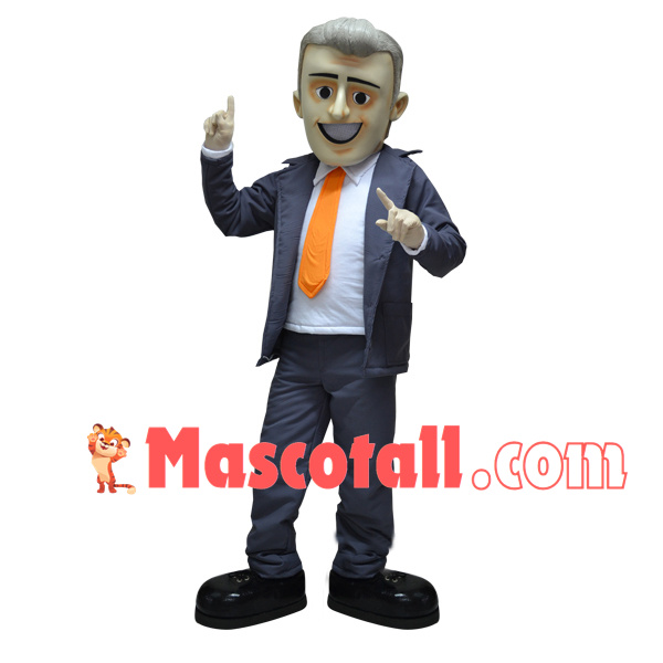 Mr Old Mayor In the Speech Mascot Costume