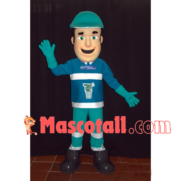 Friendly Professional Dredge Worker Mascot Costume
