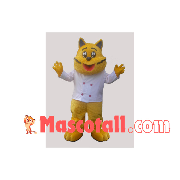 Fat Yellow Cat Chef Mascot Costume