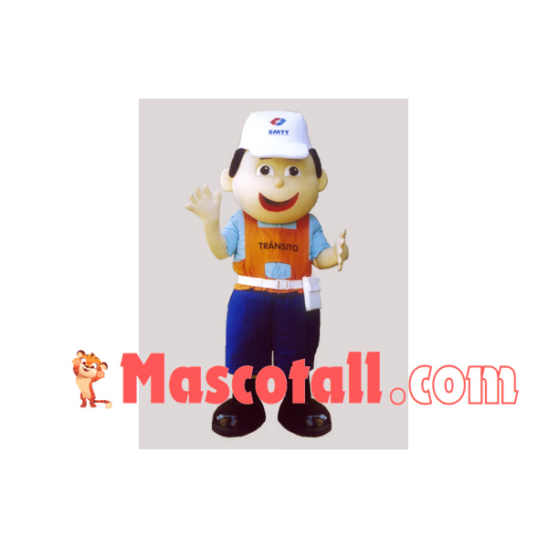 Recycle Bin Staff In Short Apron Mascot Costume