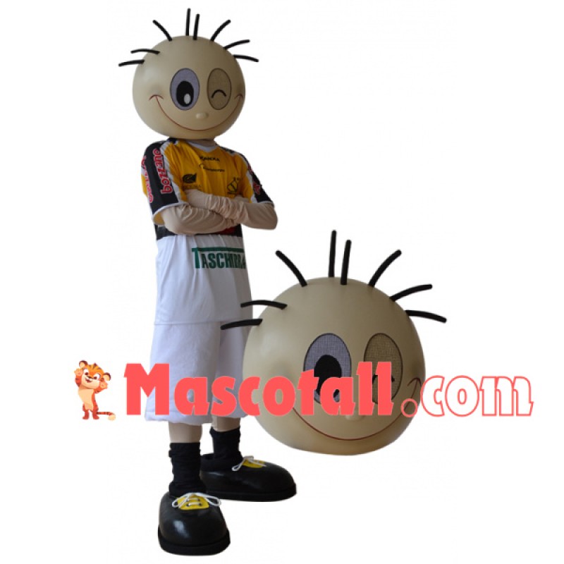 Winking Athlete Doll With Thinning Hair Mascot Costume