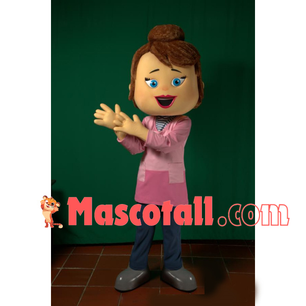 Plainly Dressed Rural Female Teacher Mascot Costume