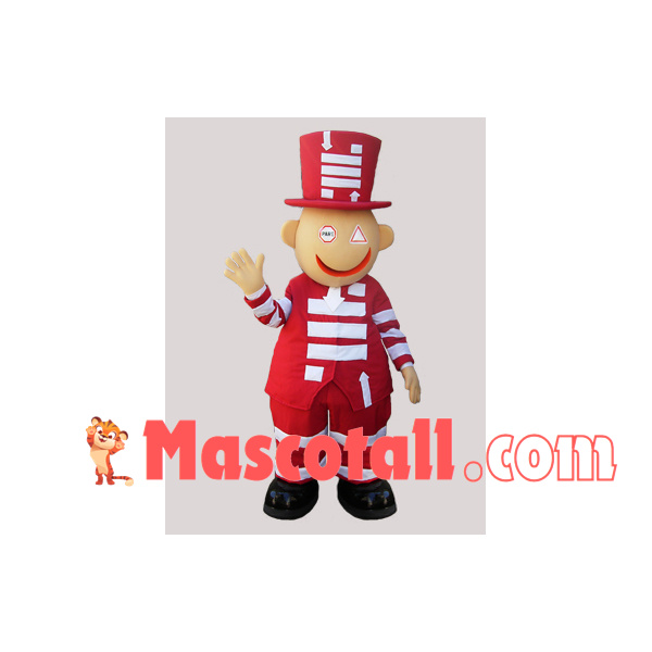 Smiley Traffic Sign Doll Cartoon Mascot Costume