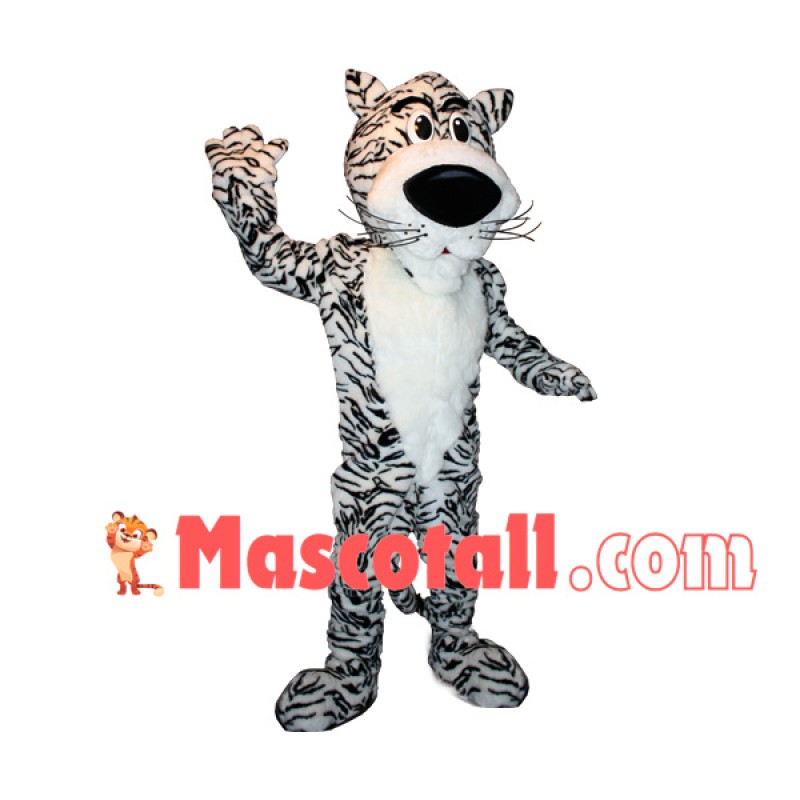 Big-nosed Adult White Tiger Mascot Costume