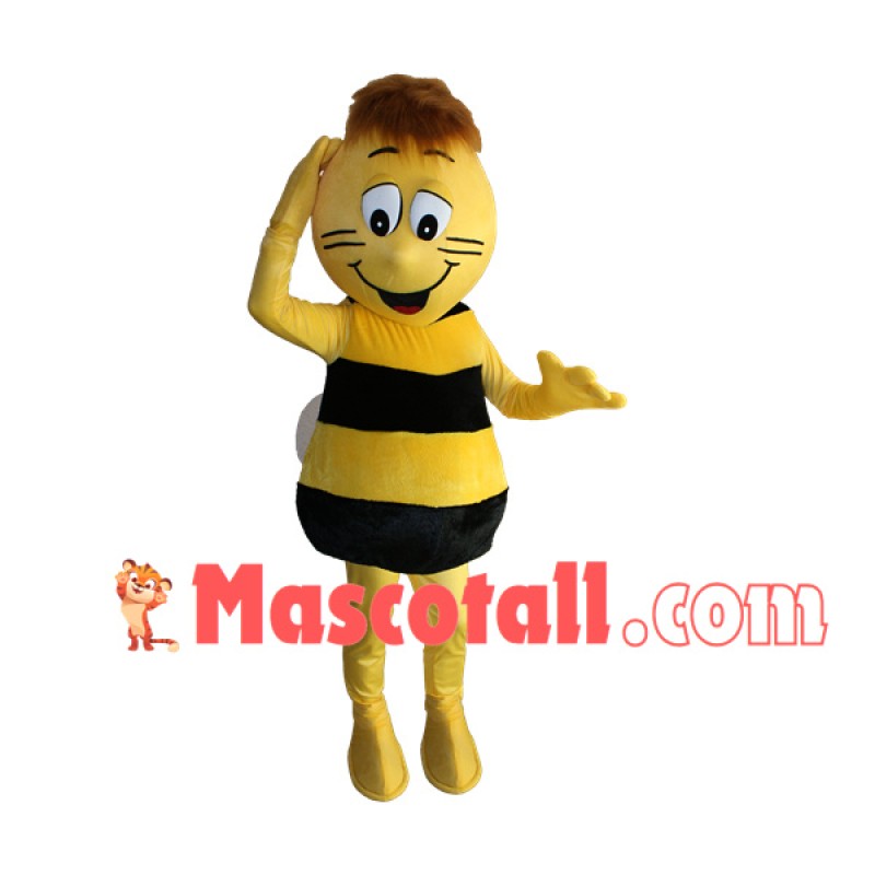 Brown Haired Puzzled Little Bee Mascot Costume