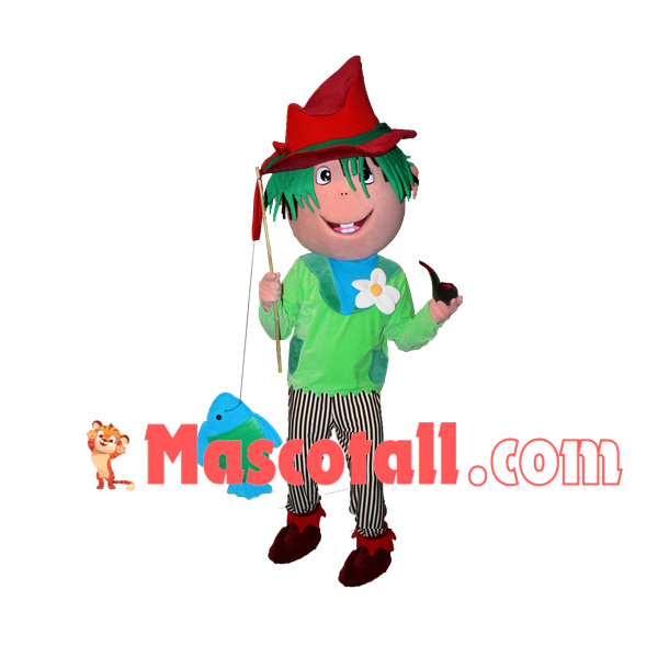 Sloppy Angler With Green Hair Mascot Costume