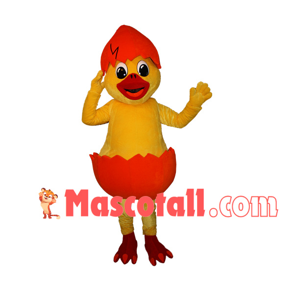 Duck With Orange Broken Eggshell Mascot Costume