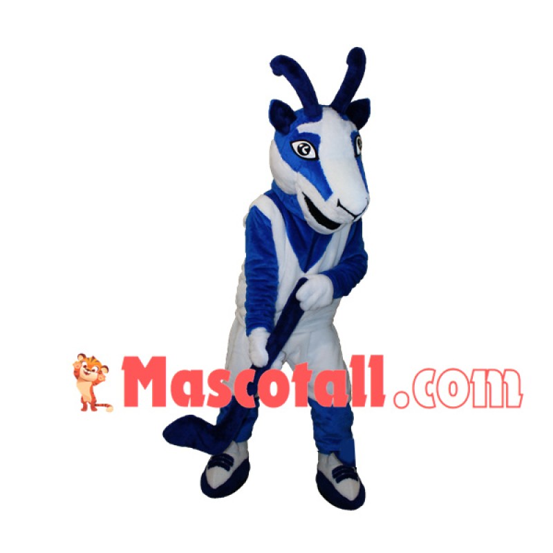 Blue & White Antelope Athlete Mascot Costume