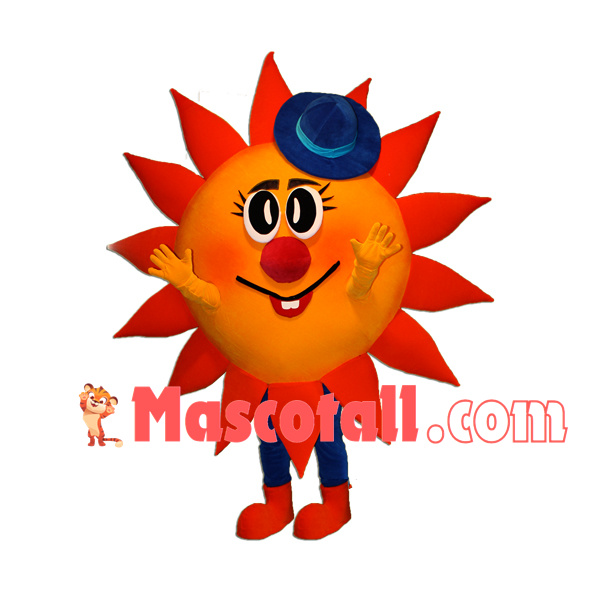 Gorgeous Sun With Top Hat Cartoon Mascot Costume