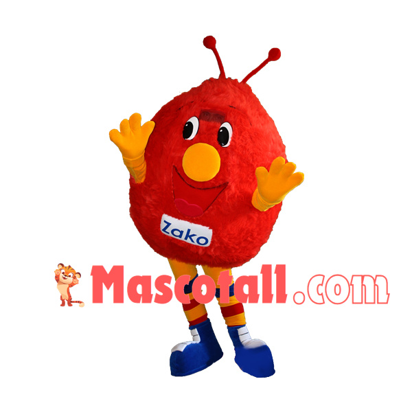 Red Fur Monster With Tentacles Mascot Costume